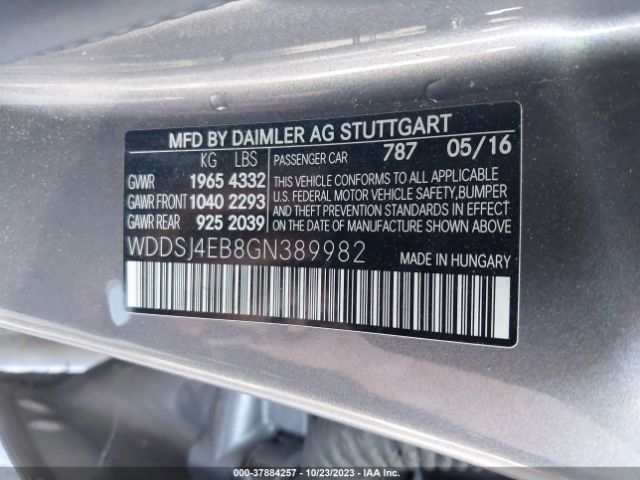 Photo 8 VIN: WDDSJ4EB8GN389982 - MERCEDES-BENZ CLA 250 