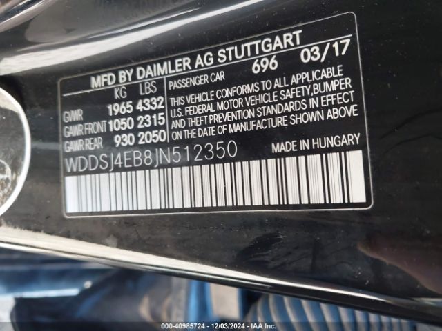 Photo 8 VIN: WDDSJ4EB8JN512350 - MERCEDES-BENZ CLA-CLASS 