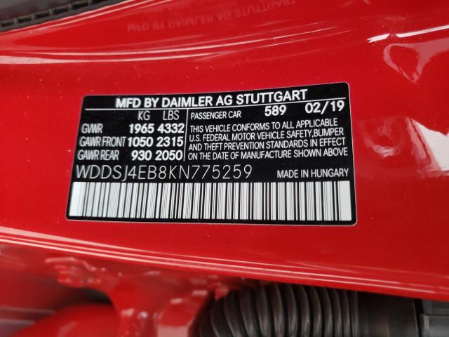 Photo 9 VIN: WDDSJ4EB8KN775259 - MERCEDES-BENZ CLA 250 