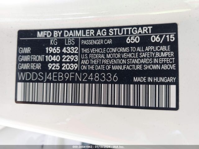 Photo 8 VIN: WDDSJ4EB9FN248336 - MERCEDES-BENZ CLA 250 