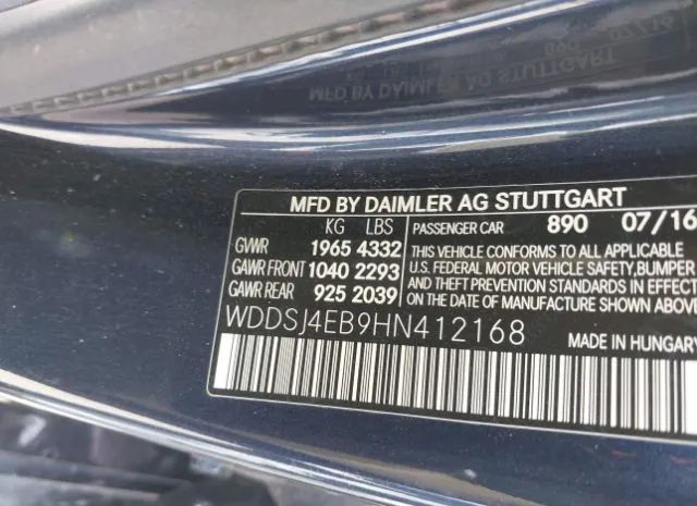 Photo 8 VIN: WDDSJ4EB9HN412168 - MERCEDES-BENZ CLA-KLASSE 