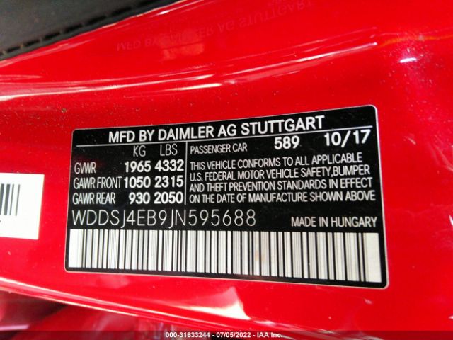 Photo 8 VIN: WDDSJ4EB9JN595688 - MERCEDES-BENZ CLA 