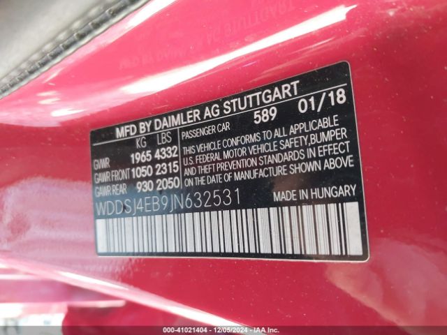 Photo 8 VIN: WDDSJ4EB9JN632531 - MERCEDES-BENZ CLA-CLASS 