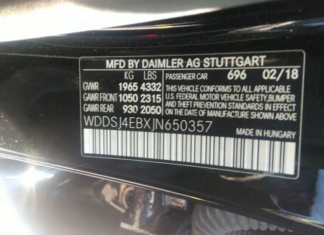 Photo 8 VIN: WDDSJ4EBXJN650357 - MERCEDES-BENZ CLA 250 