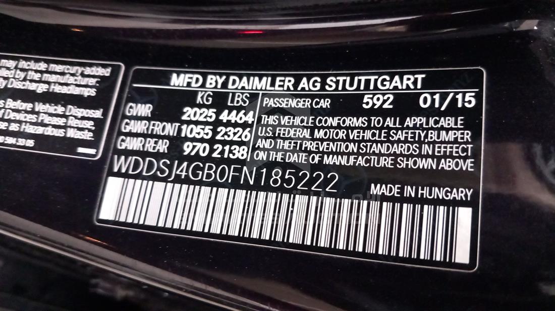 Photo 2 VIN: WDDSJ4GB0FN185222 - MERCEDES CLA 250 