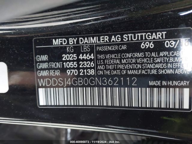 Photo 8 VIN: WDDSJ4GB0GN362112 - MERCEDES-BENZ CLA-CLASS 