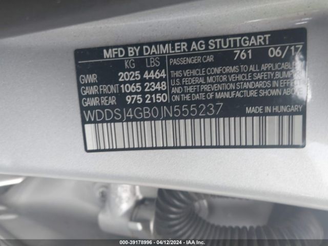 Photo 8 VIN: WDDSJ4GB0JN555237 - MERCEDES-BENZ CLA 250 