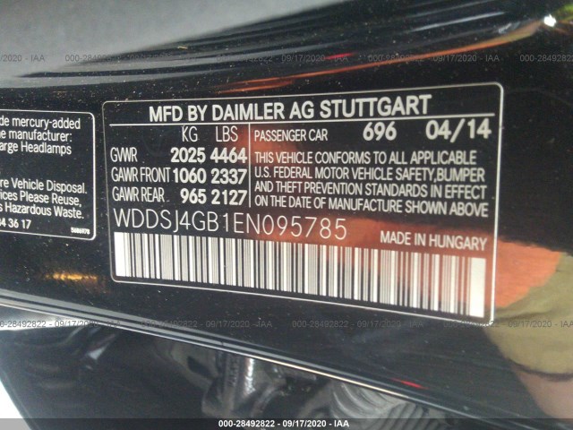 Photo 8 VIN: WDDSJ4GB1EN095785 - MERCEDES-BENZ CLA-CLASS 