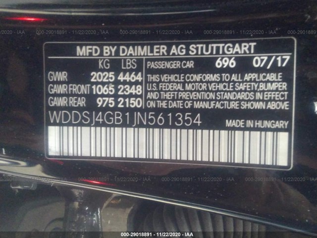 Photo 8 VIN: WDDSJ4GB1JN561354 - MERCEDES-BENZ CLA 