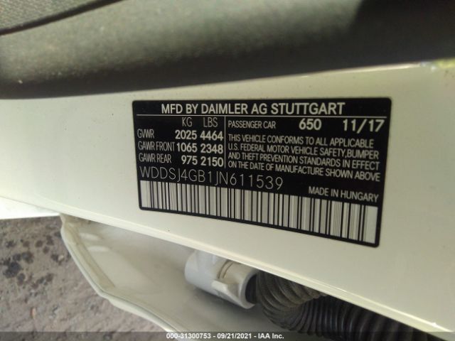 Photo 8 VIN: WDDSJ4GB1JN611539 - MERCEDES-BENZ CLA 