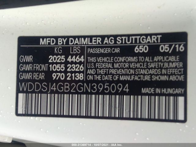 Photo 8 VIN: WDDSJ4GB2GN395094 - MERCEDES-BENZ CLA 