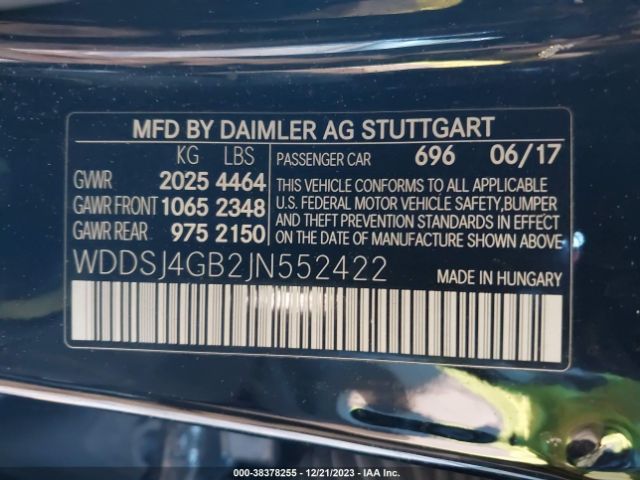 Photo 8 VIN: WDDSJ4GB2JN552422 - MERCEDES-BENZ CLA 250 