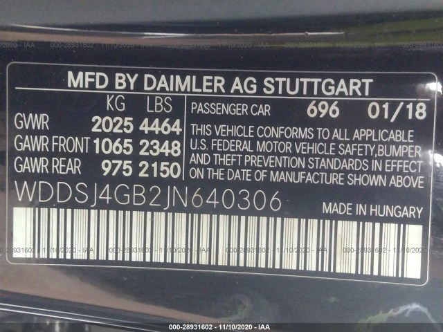 Photo 8 VIN: WDDSJ4GB2JN640306 - MERCEDES-BENZ CLA 