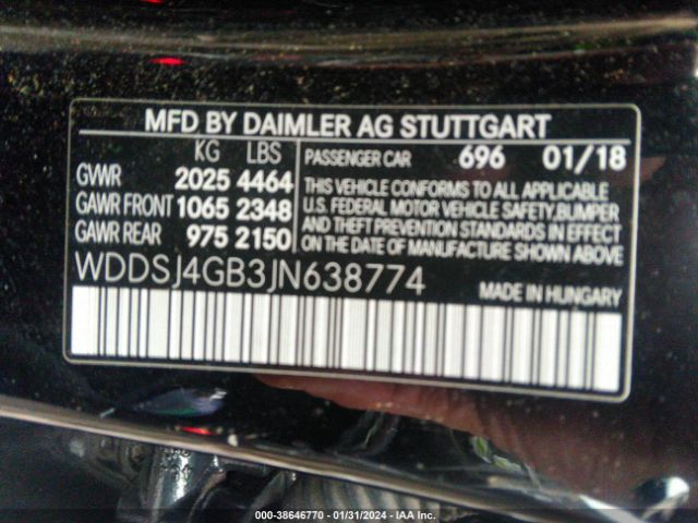 Photo 8 VIN: WDDSJ4GB3JN638774 - MERCEDES-BENZ CLA 250 