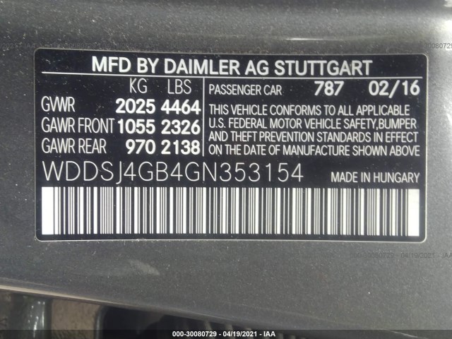 Photo 8 VIN: WDDSJ4GB4GN353154 - MERCEDES-BENZ CLA 