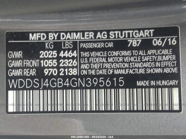 Photo 8 VIN: WDDSJ4GB4GN395615 - MERCEDES-BENZ CLA 