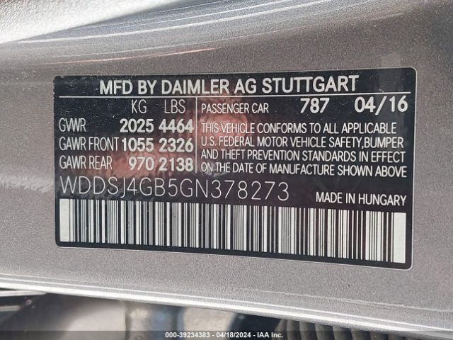 Photo 8 VIN: WDDSJ4GB5GN378273 - MERCEDES-BENZ CLA 