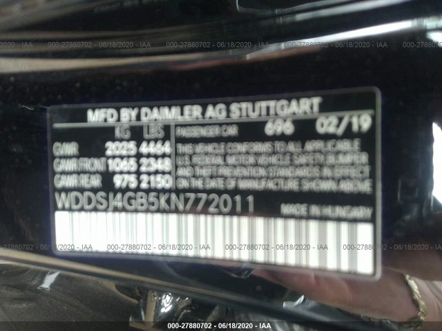 Photo 8 VIN: WDDSJ4GB5KN772011 - MERCEDES-BENZ CLA 