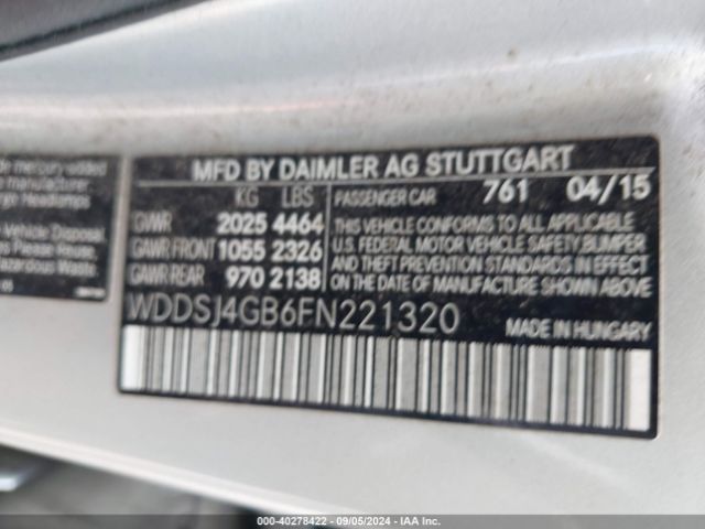 Photo 8 VIN: WDDSJ4GB6FN221320 - MERCEDES-BENZ CLA-CLASS 