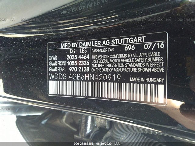 Photo 8 VIN: WDDSJ4GB6HN420919 - MERCEDES-BENZ CLA 