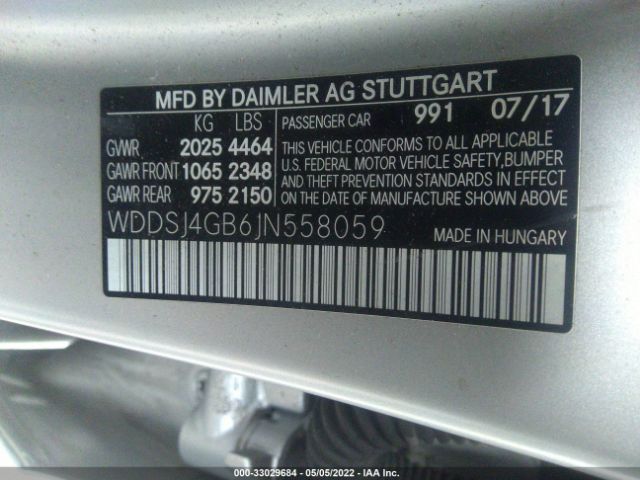 Photo 8 VIN: WDDSJ4GB6JN558059 - MERCEDES-BENZ CLA 