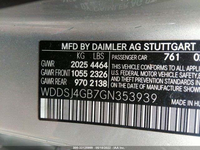 Photo 8 VIN: WDDSJ4GB7GN353939 - MERCEDES-BENZ CLA 