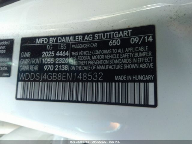 Photo 8 VIN: WDDSJ4GB8EN148532 - MERCEDES-BENZ CLA-CLASS 