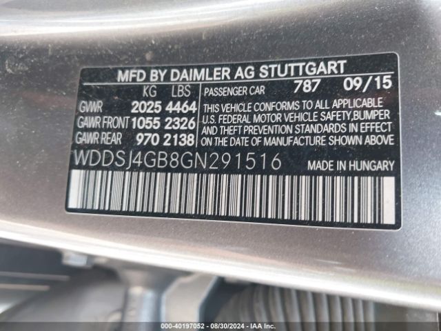 Photo 8 VIN: WDDSJ4GB8GN291516 - MERCEDES-BENZ CLA-CLASS 