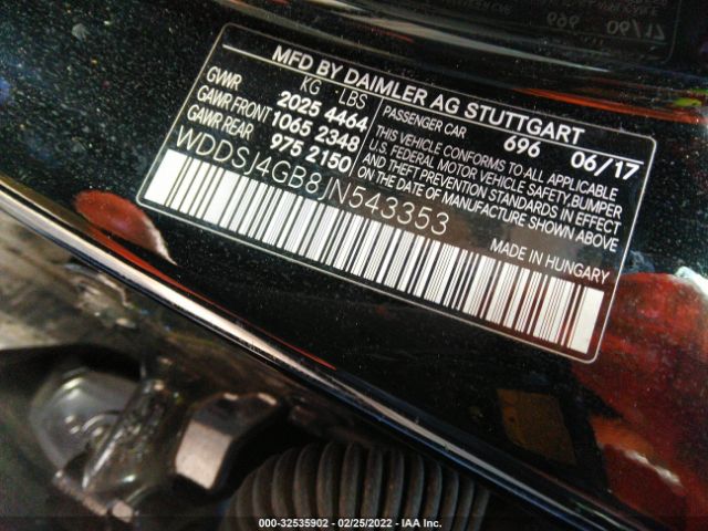 Photo 8 VIN: WDDSJ4GB8JN543353 - MERCEDES-BENZ CLA 