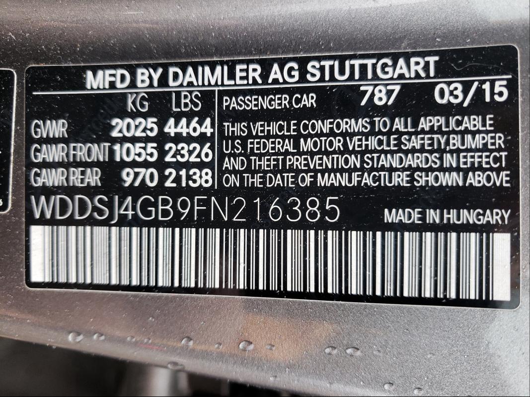 Photo 9 VIN: WDDSJ4GB9FN216385 - MERCEDES-BENZ CLA 250 4M 