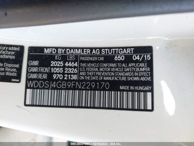 Photo 8 VIN: WDDSJ4GB9FN229170 - MERCEDES-BENZ CLA 250 