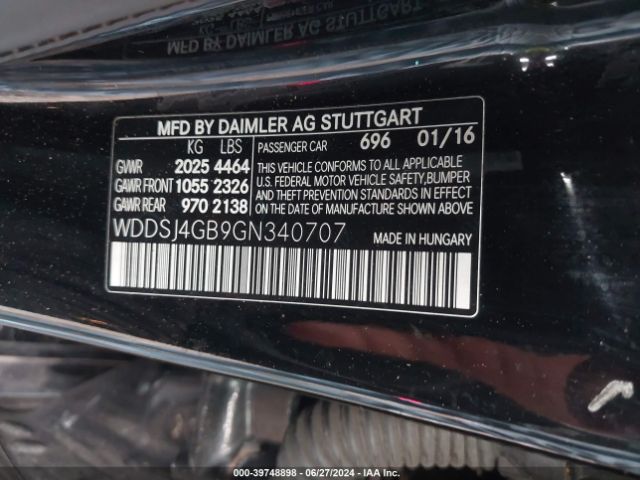 Photo 8 VIN: WDDSJ4GB9GN340707 - MERCEDES-BENZ CLA-CLASS 