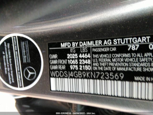 Photo 8 VIN: WDDSJ4GB9KN723569 - MERCEDES-BENZ CLA 