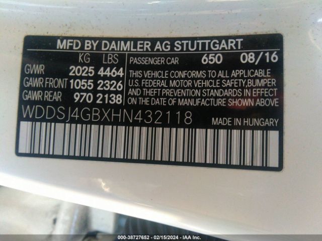 Photo 8 VIN: WDDSJ4GBXHN432118 - MERCEDES-BENZ CLA 250 