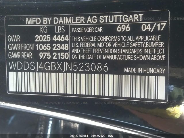 Photo 8 VIN: WDDSJ4GBXJN523086 - MERCEDES-BENZ CLA 