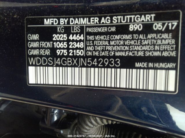 Photo 8 VIN: WDDSJ4GBXJN542933 - MERCEDES-BENZ CLA 250 