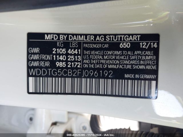 Photo 8 VIN: WDDTG5CB2FJ096192 - MERCEDES-BENZ GLA-CLASS 