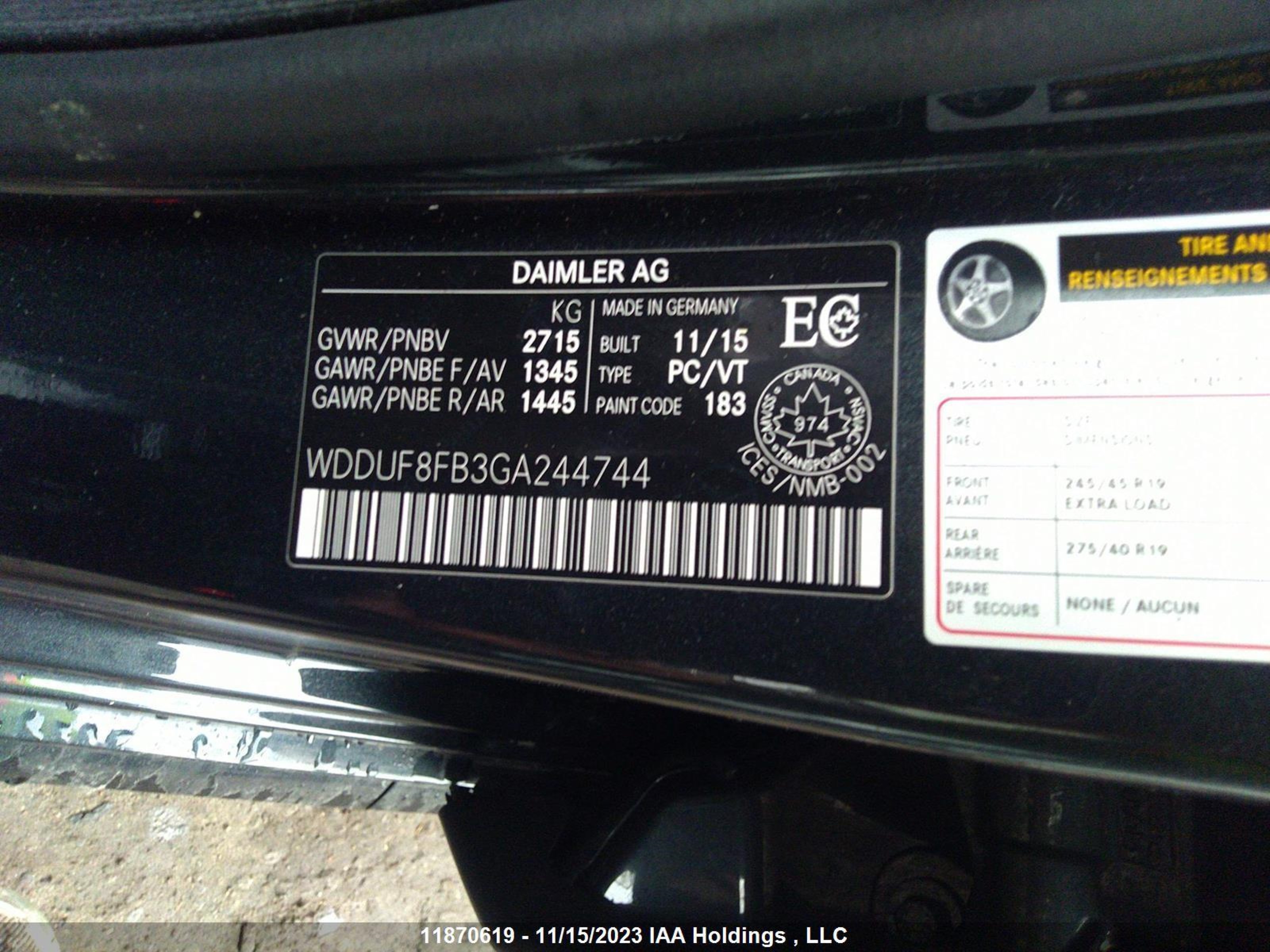 Photo 8 VIN: WDDUF8FB3GA244744 - MERCEDES-BENZ S-KLASSE 