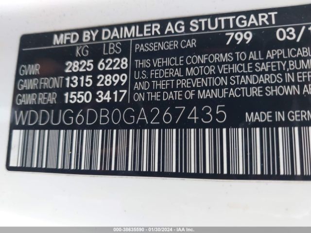 Photo 8 VIN: WDDUG6DB0GA267435 - MERCEDES-BENZ S 550 PLUG-IN HYBRID 