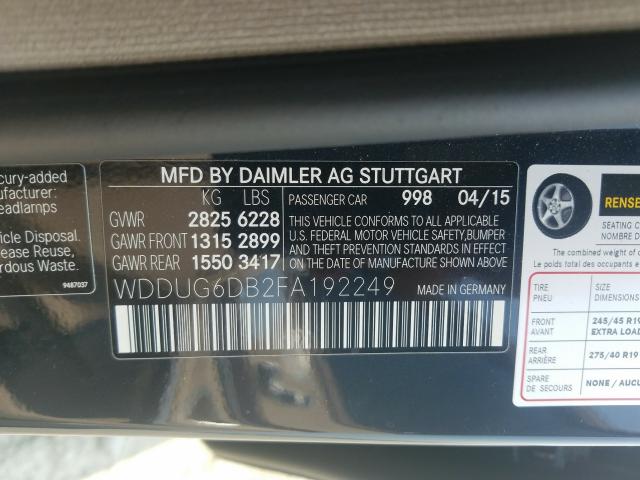 Photo 9 VIN: WDDUG6DB2FA192249 - MERCEDES-BENZ S 550 