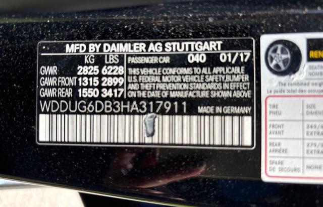 Photo 9 VIN: WDDUG6DB3HA317911 - MERCEDES-BENZ S 550E 