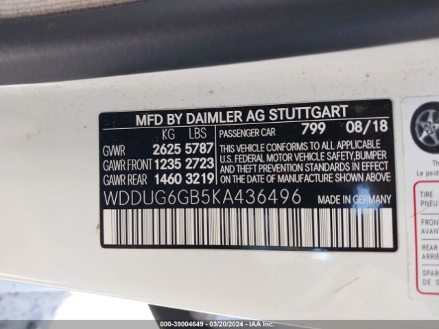 Photo 8 VIN: WDDUG6GB5KA436496 - MERCEDES-BENZ S 450 