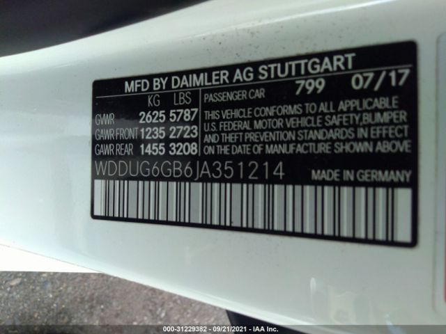 Photo 8 VIN: WDDUG6GB6JA351214 - MERCEDES-BENZ S-CLASS 