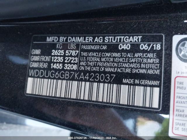 Photo 8 VIN: WDDUG6GB7KA423037 - MERCEDES-BENZ S-CLASS 