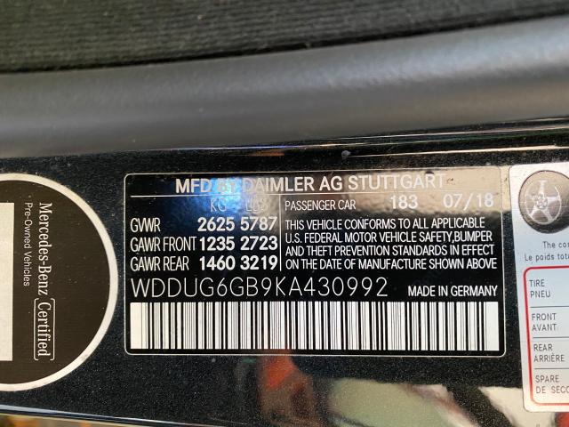 Photo 9 VIN: WDDUG6GB9KA430992 - MERCEDES-BENZ S 450 