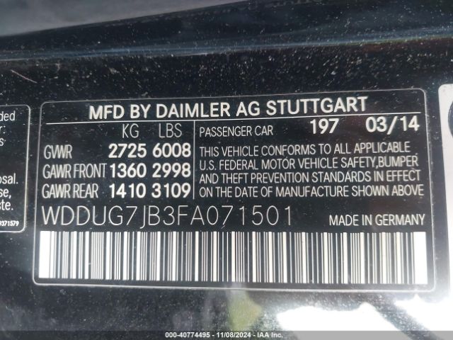 Photo 8 VIN: WDDUG7JB3FA071501 - MERCEDES-BENZ S-CLASS 