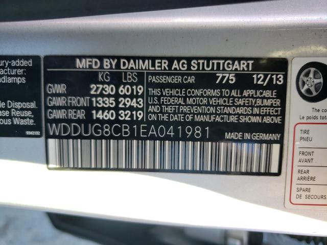 Photo 9 VIN: WDDUG8CB1EA041981 - MERCEDES-BENZ S 550 