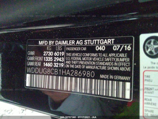 Photo 8 VIN: WDDUG8CB1HA286980 - MERCEDES-BENZ S-CLASS 