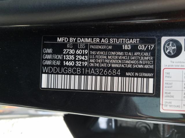 Photo 9 VIN: WDDUG8CB1HA326684 - MERCEDES-BENZ S 550 