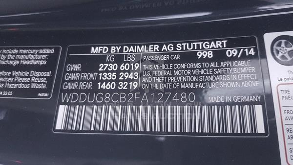 Photo 2 VIN: WDDUG8CB2FA127480 - MERCEDES-BENZ S 550 